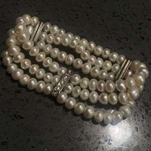 Antique freshwater pearl stretchy bracelet